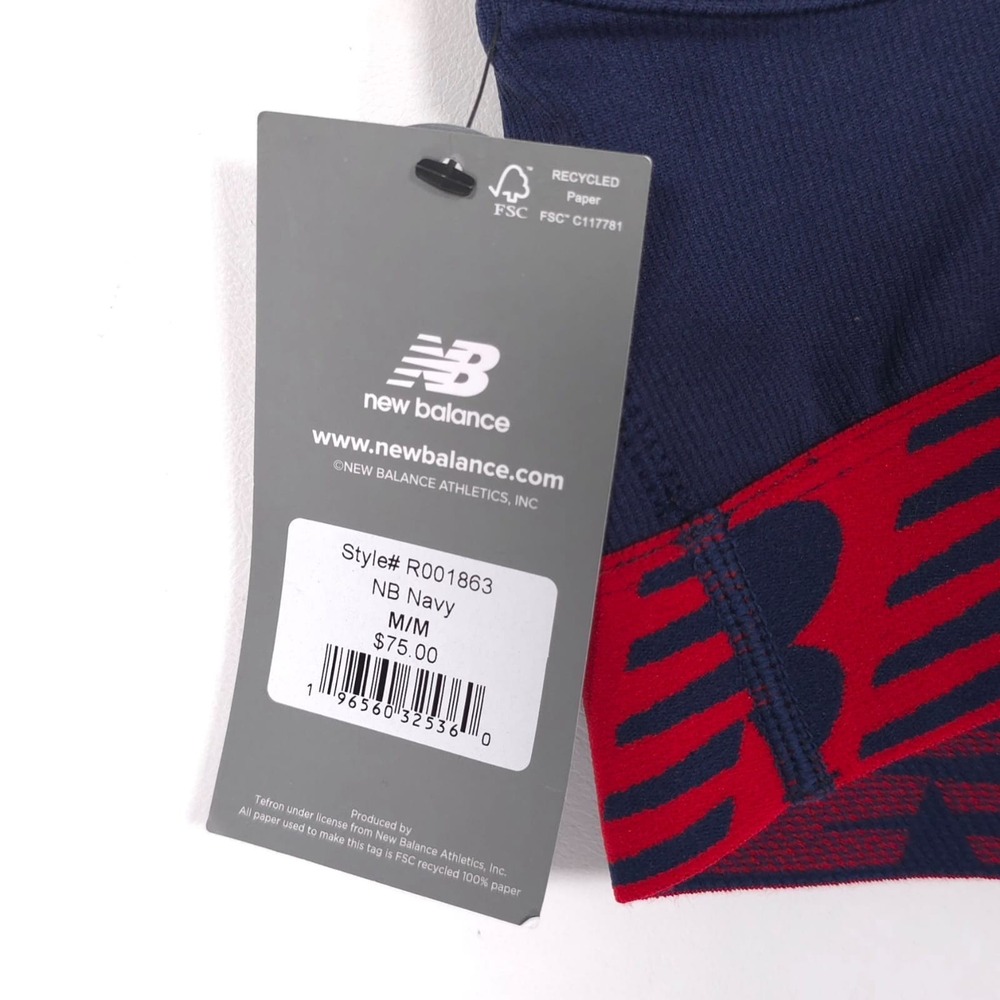 NEW BALANCE Womens New Set Bra Shorts Athletic MEDIUM Navy Red Sport R001863 - Picture 13 of 14